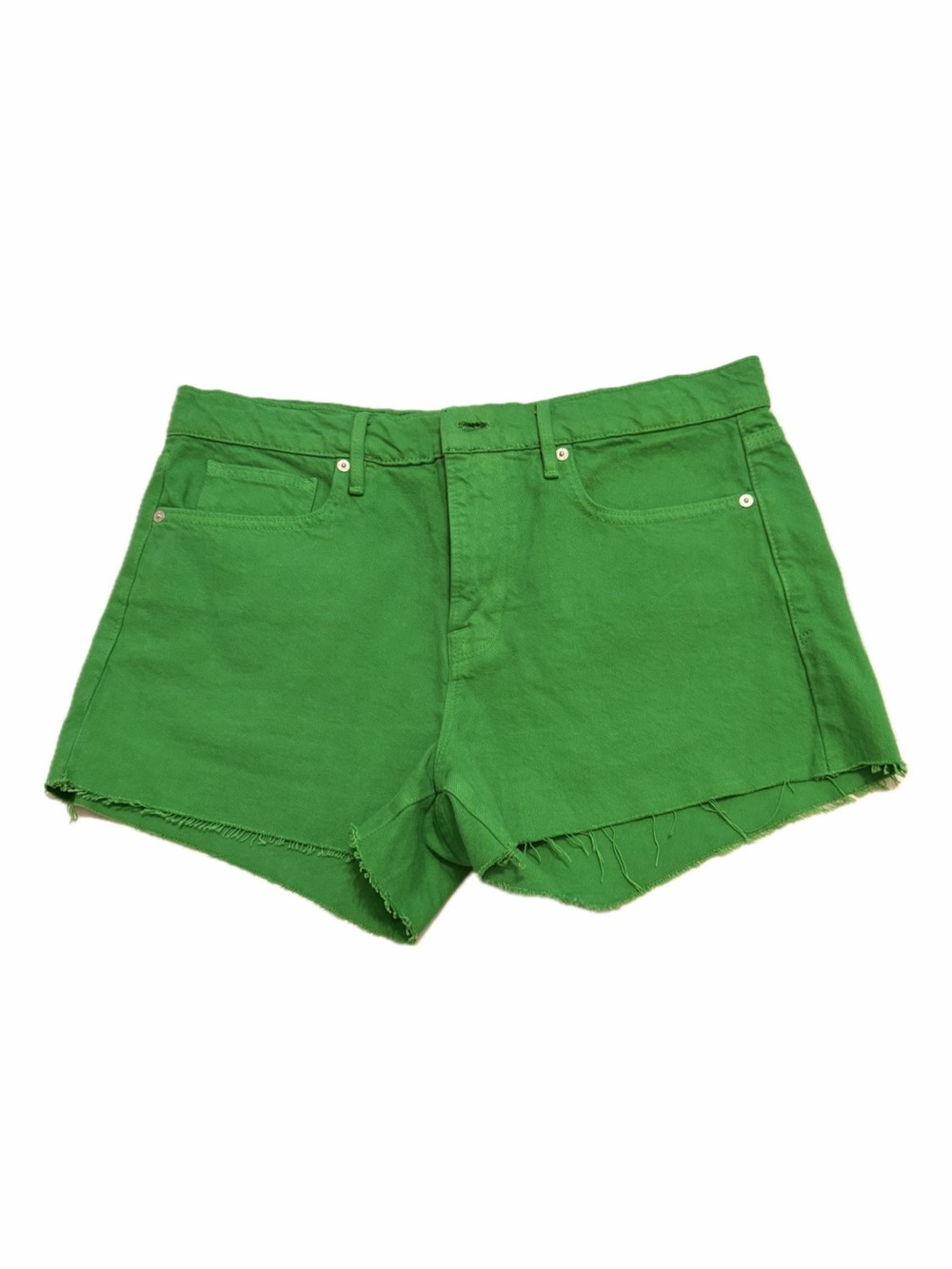 Frame Denim Bright Green Cutoff Jean Shorts